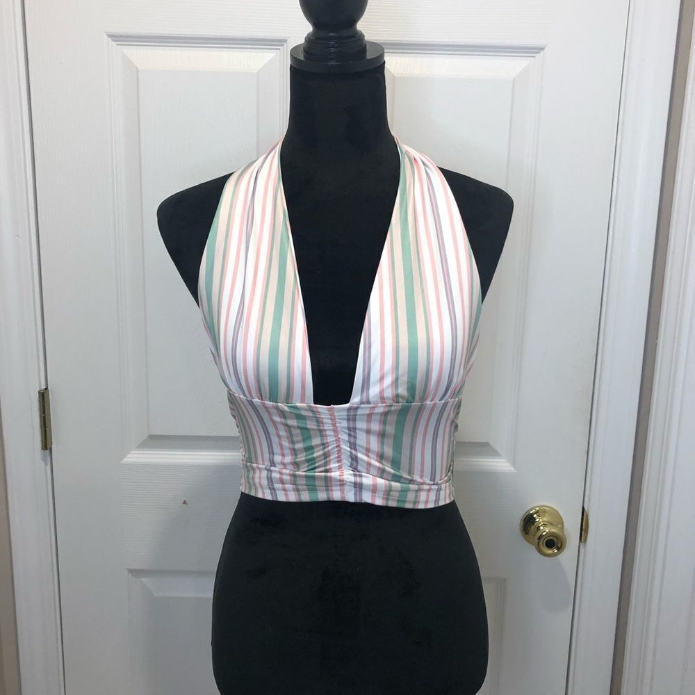 NWT Gold Hinge striped halter crop top size small - Picture 8 of 8